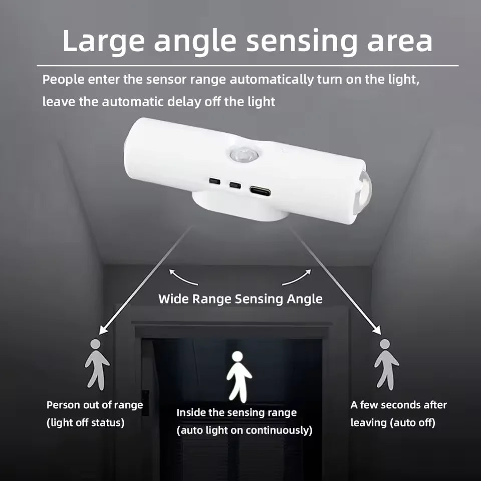 LED Night Lights Double-head Sunset Wall Lamp Motion Sensor RGB Ambient Light Magnetic USB Rechargeable Party Corridor Closets