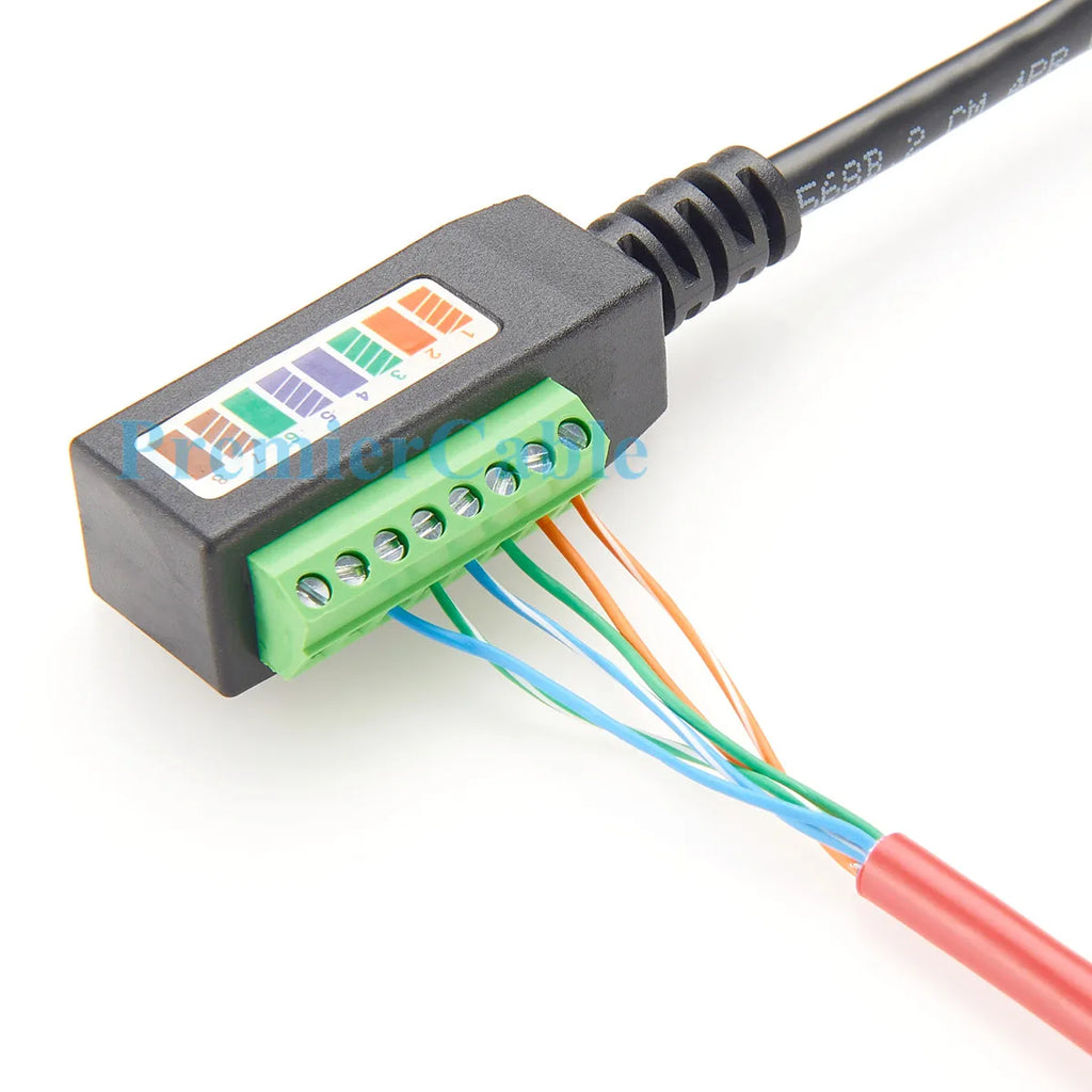 RJ45 8P8C Male to 8Pin Solderless Terminal Block Cable RJ45 to Screw Terminal Block Adapter RJ45 Screw Terminal Breakout Board