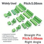 5Pair 5.08mm Pitch 2EDG Straight Pin PCB Screw Terminal Block 2/3/4/5/6/7/8/9/10/12Pin 300V 10A Wire Connector Plug-in Socket