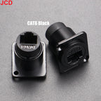JCD 1pcs Metal D Type Module RJ45 CAT6&USB 2.0/3.0&Type C&HDMI-Jack Socket Through Network Panel Mounting Electronic Connector