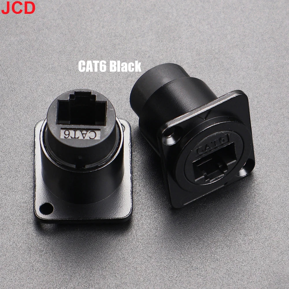 JCD 1pcs Metal D Type Module RJ45 CAT6&USB 2.0/3.0&Type C&HDMI-Jack Socket Through Network Panel Mounting Electronic Connector