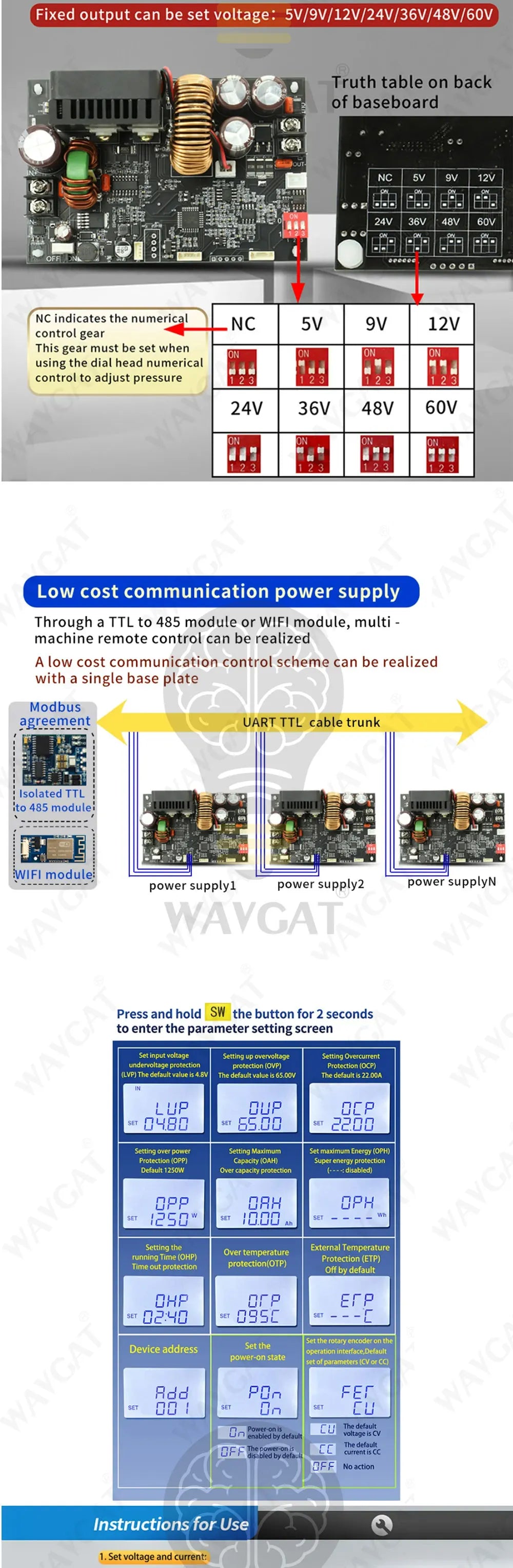 XY6020L 1200W CNC Voltage Regulator Power Supply DC Adjustable Stabilized 20A Constant Voltage Constant Current Step-Down Module