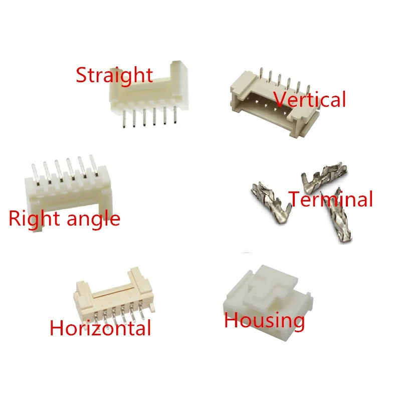 100pcs HY2.0mm 2-10Pin LCP Reflow Straight Right Angle Vertical Horizontal Board to Wire JST Housing Terminal Wafer Connector