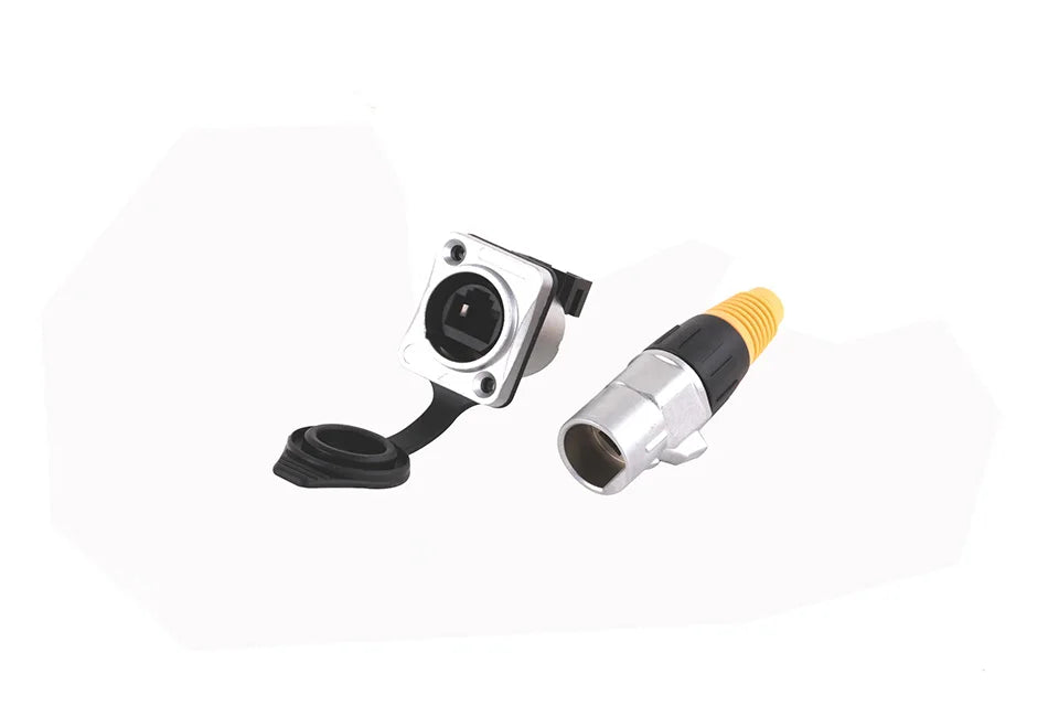10pcs Waterproof D type RJ45 Connector Female to Female Socket Metal Shell Chassis Panel Mount Network Ethernet RJ45 Adapter
