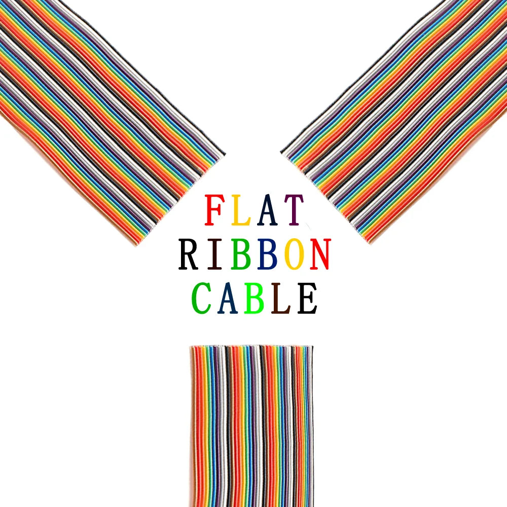 1/3/5Meter 6/8/10/16/18/20/26/34/40P 1.27mm Pitch Color Flat Ribbon Cable Rainbow DuPont Wire For IDC 2.54mm FC Connector