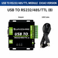 Waveshare USB to RS232/485/TTL Converter Onboard FT232RL Industrial Grade USB to RS232 Converter Support Android Windows