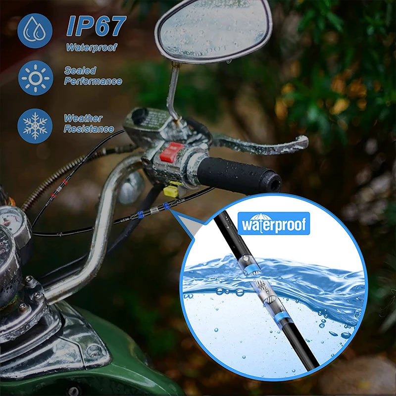 10/100/200pcs Waterproof Wire Terminals Insulation Heating Shrink Tubing Cable Connectors Solder Seal Tubes for Car Wires
