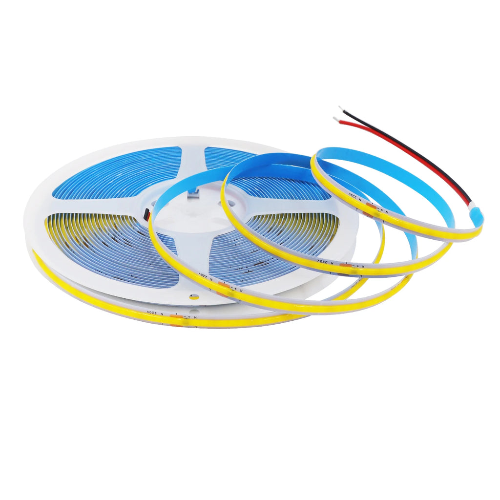 5M 10M 20M 50M/Roll COB Strip AC 220V 240Leds/M IP20 3000K 4000K 6000K Driver Build In Home Decor Flexible Ribbon Rope LED Light
