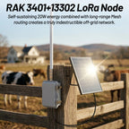 HP1 High Power LoRa Module Wismesh 1w Booster Starter Kits with 20w Solar Power System 6dBi Fiberglass Antenna Mount