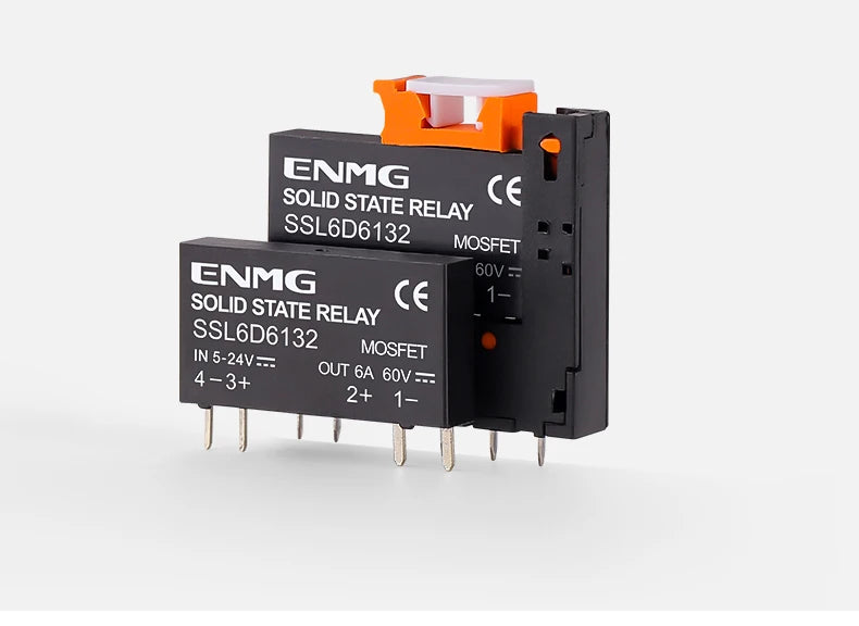 ENMG Ultra-compact Low-Profile Solid State Relay 5V12V24V PLC Interface Type SSL6D6132 DC Control DC AC 6A 2A One Normally Open
