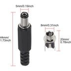 5Pairs 5.5x2.1mm DC Power Supply Male Plug + Female Jack Panel Mount Solder Wire Connector 5.5 * 2.1mm DC Plug Socket Connector