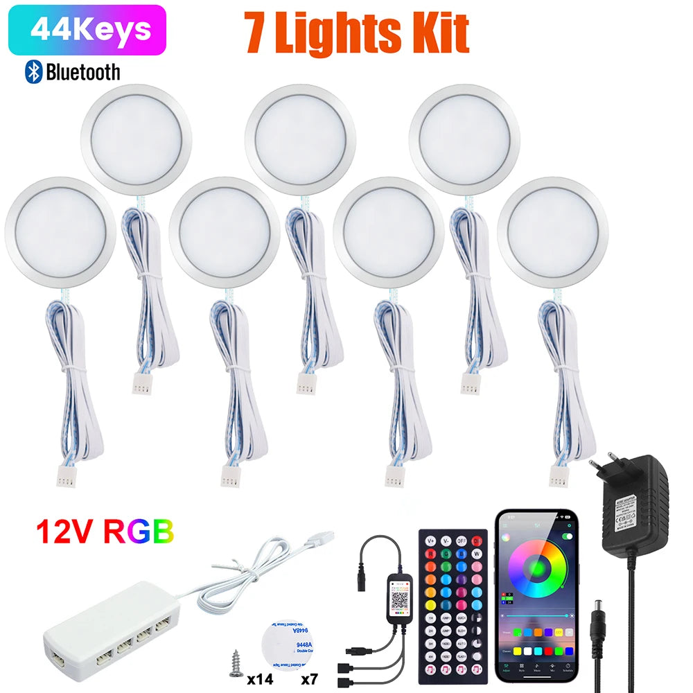1 2 3 5 6 8 Lihgts RGB LED Cabinet Light 12V WiFi Bluetooth 24Key 44Key Remote Control Power Kit for Kitchen Wardrobe Lighting