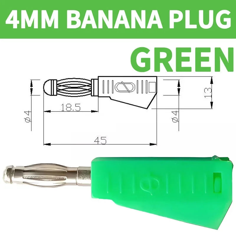 4mm 90 Degree Stackable Banana Plug, Solderless Side Entry Connector for Multimeter Test Leads, Audio Equipment and Power Supply