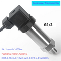 G1/2 Pressure Transmitter Sensor 0-1bar 3bar 0.5bar 150bar DC24V DC5V Pressure Transducer Hydraulic 4-20mA 0-10V 0.5-4.5V 0-3.3V