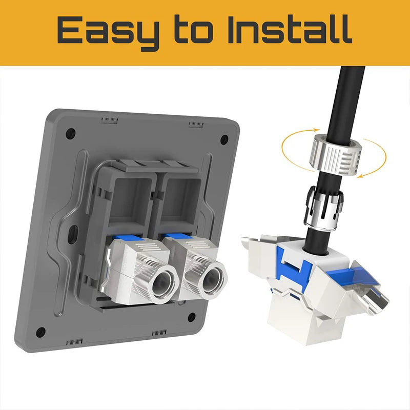 Hoolnx CAT8 CAT7 CAT6A CAT6 Tool less RJ45 Keystone Jack, Metal Zinc Alloy Self-locking Tool Free STP Shielded Module Coupler
