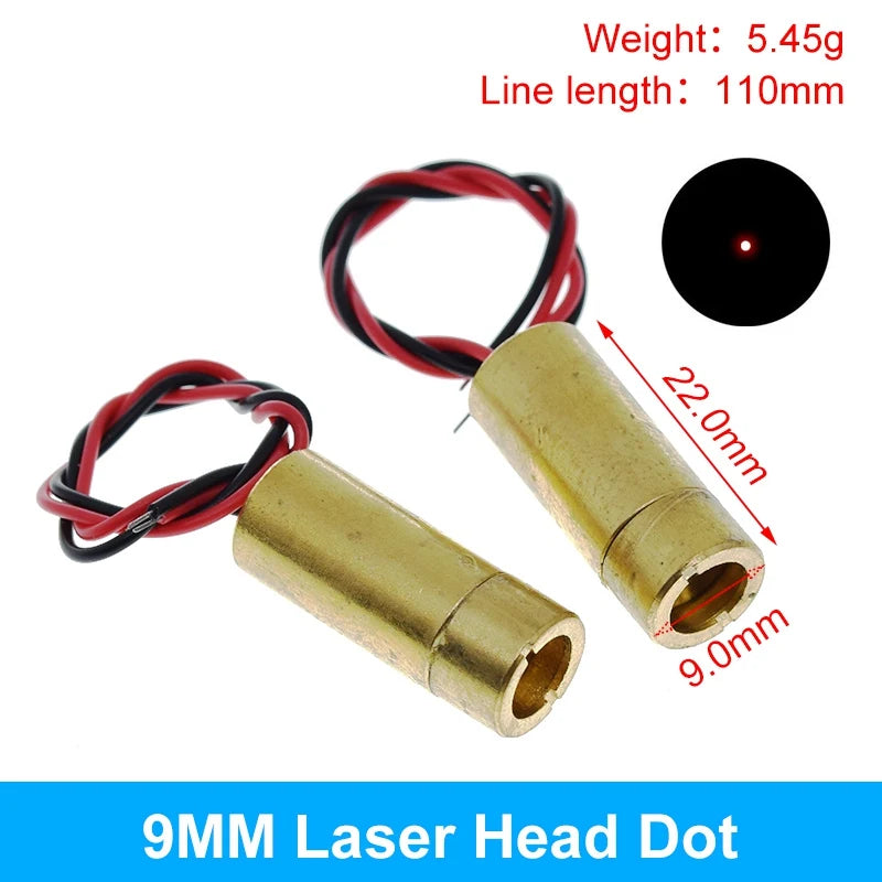 TZT 650nm 5mW 6MM 9MM 12MM Red Point / Line / Cross Laser Module Head Glass Lens Focusable Focus Adjustable Laser Head