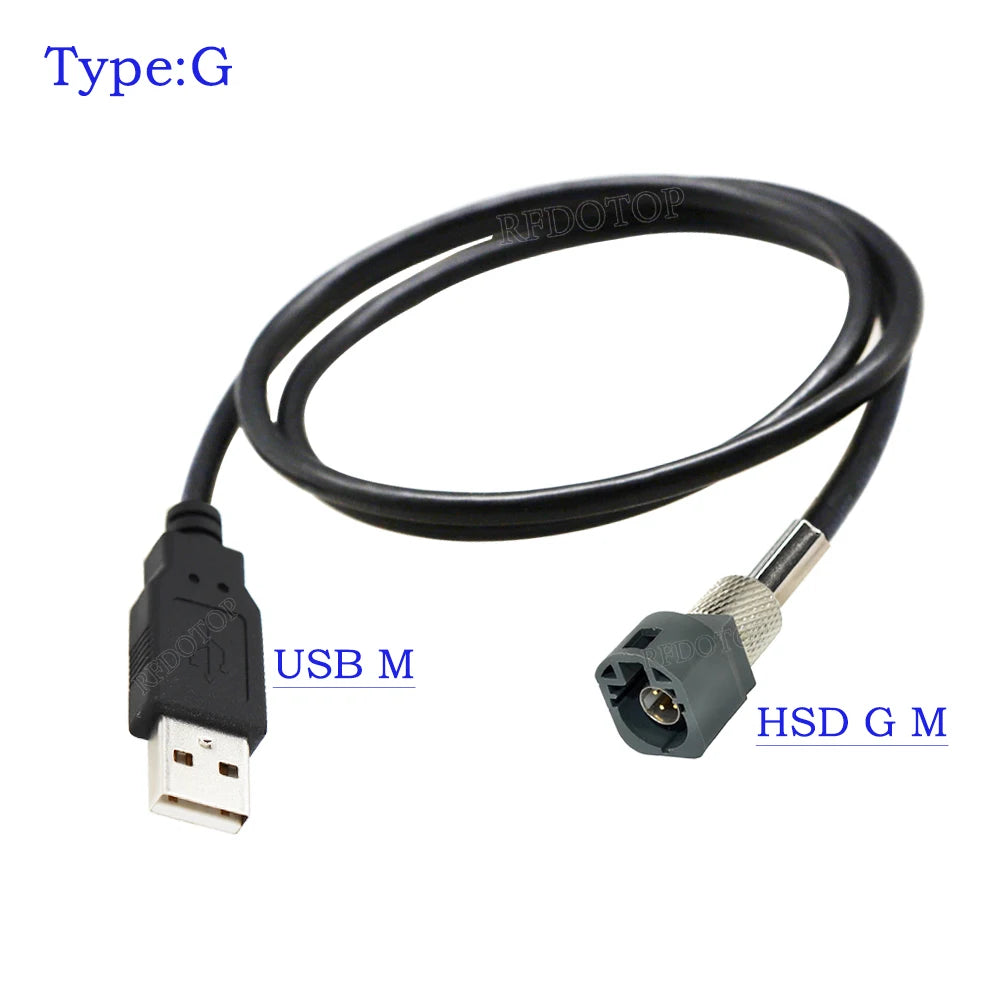 USB Male to 4Pin HSD Code A/B/C/D/G/H/J/K/Z Male Connector LVDS Cable Car Head Unit Control Screen RCC NAC Cable HSD to USB