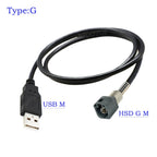 USB Male to 4Pin HSD Code A/B/C/D/G/H/J/K/Z Male Connector LVDS Cable Car Head Unit Control Screen RCC NAC Cable HSD to USB