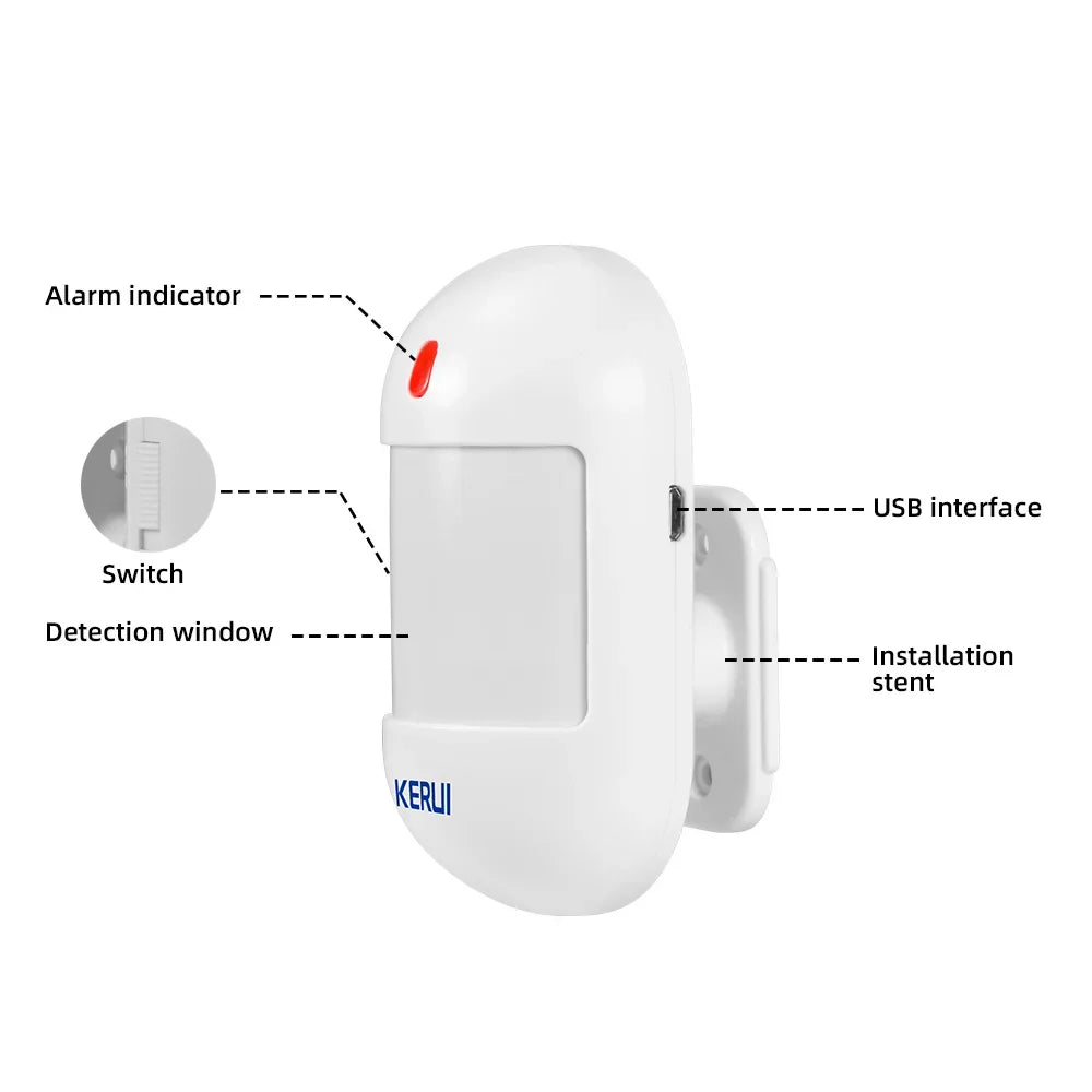 KERUI Wireless PIR Motion Sensor Infrared Detector Alarm Home Security System with Battery for W202 W181 Protection