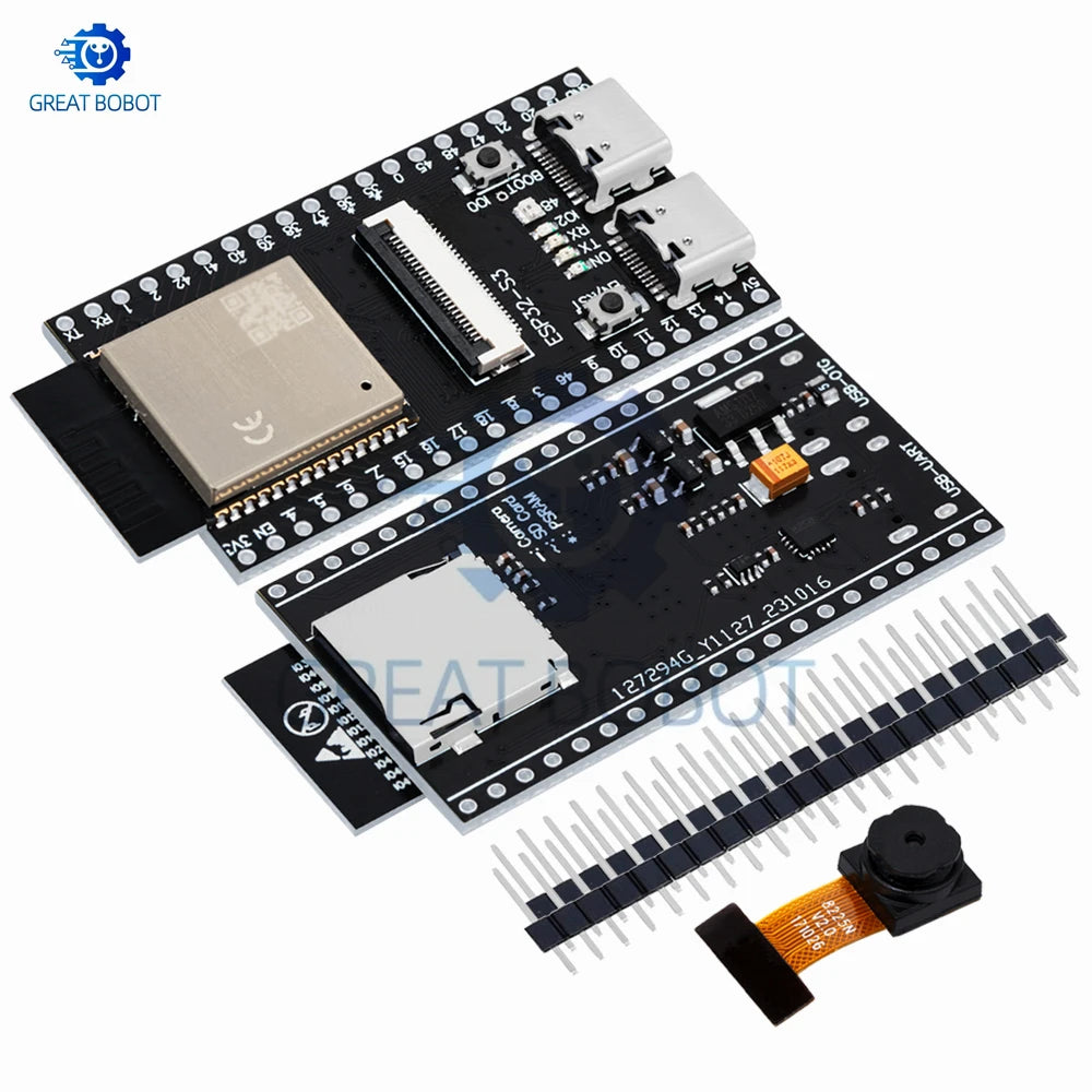 ESP32-S3 CAM WiFi/Bluetooth Dev Board (WR-00M N16R8): OV2640/OV5640 Camera Module Equipped