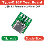 USB 3.1 Type-C 16-Pin Test Breakout Board Full Pinout Adapter Socket for Diagnosis & Data Cable Prototyping