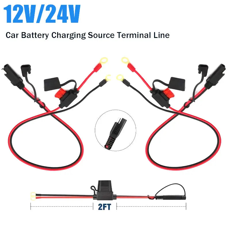 12AWG Terminal Fo Truck 12V SAE Cable Quick Release With Fuse Terminal Double O Connector Battery Charger Extension Adapter Wire