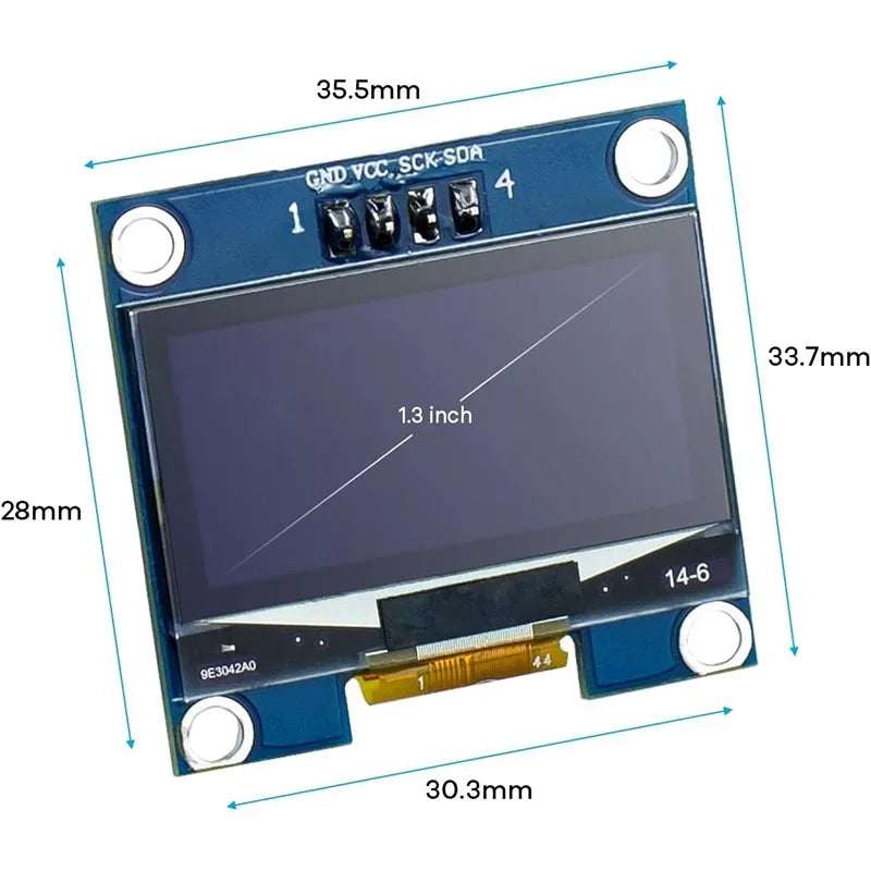 1-10PCS 1.3" OLED Display Module White/Blue Color Drive Chip SH1106 128X64 1.3 inch OLED LCD LED IIC I2C Communicate