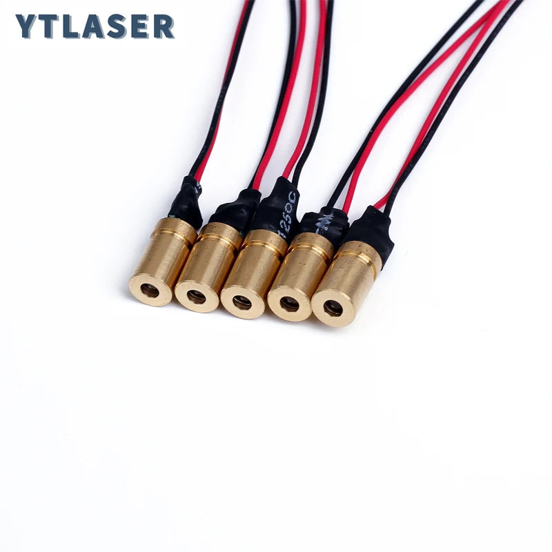 D6X13mm Adjustable Focus Laser Module 650nm Red Line/Cross Line Copper Head Positioning Lamp Laser Diode 1MW 5MW 10MW