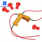 2 Sets Car LED Canbus Decoder Kit 25W/50W Wirewound Load Resistors 6Ω/8Ω/50Ω for Automobile Turn Signal