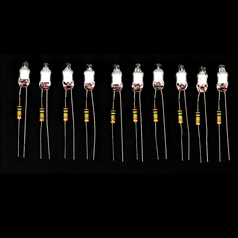 High Quality 10Pcs Neon Light Bulbs 4*10mm 5*13mm Main Power Indicator With Resistance 220V Red/Blue/Green