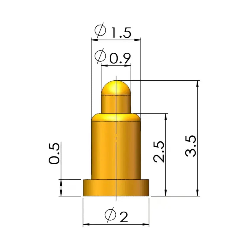 5Pcs Battery Spring Loaded Pogo Pin Connector SMD Needle PCB Height 2 3 4 5 6 7 8 9 10 11 12 13 14 16 17 18 22 MM Test Probe