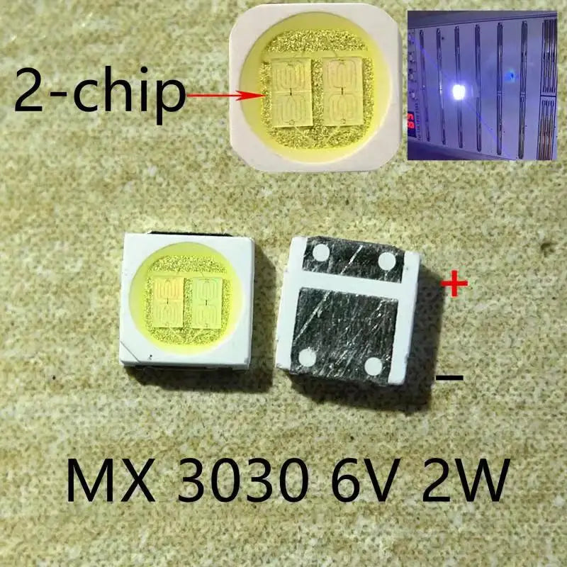 100pcs 3030 Backlight High Power LED DOUBLE CHIPS 1w 1.5W 2w 3V-3.6V 6v lextar JUFEI AOT Cool white PT30A66 TV