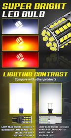 2pcs Car LED Lights BA15S P21W 1156 BAU15S PY21W 1157 BAY15D 44*3030SMD Canbus Front Tail Turn Signal Lamps 7440 7443 W21/5W 12V