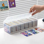 Clear Plastic Compartmentalized Organizer Box Holds 550+ Game Cards Storage Box  Portable With Adjustable Divider For Cards