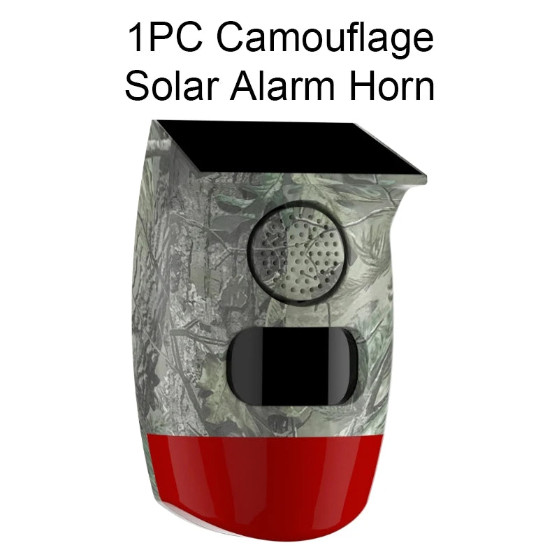 PGST Solar 120dB Independent Alarm Detector PIR Infrared Motion Sensor Siren Horn Home Security Protection Outdoor Waterproof