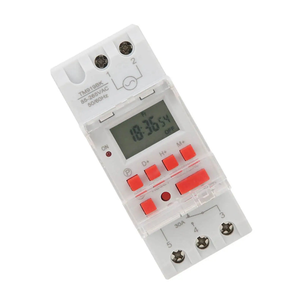 TM919BK 85~265V AC 30A LCD 7 Days Programmable Digital Timer Switches