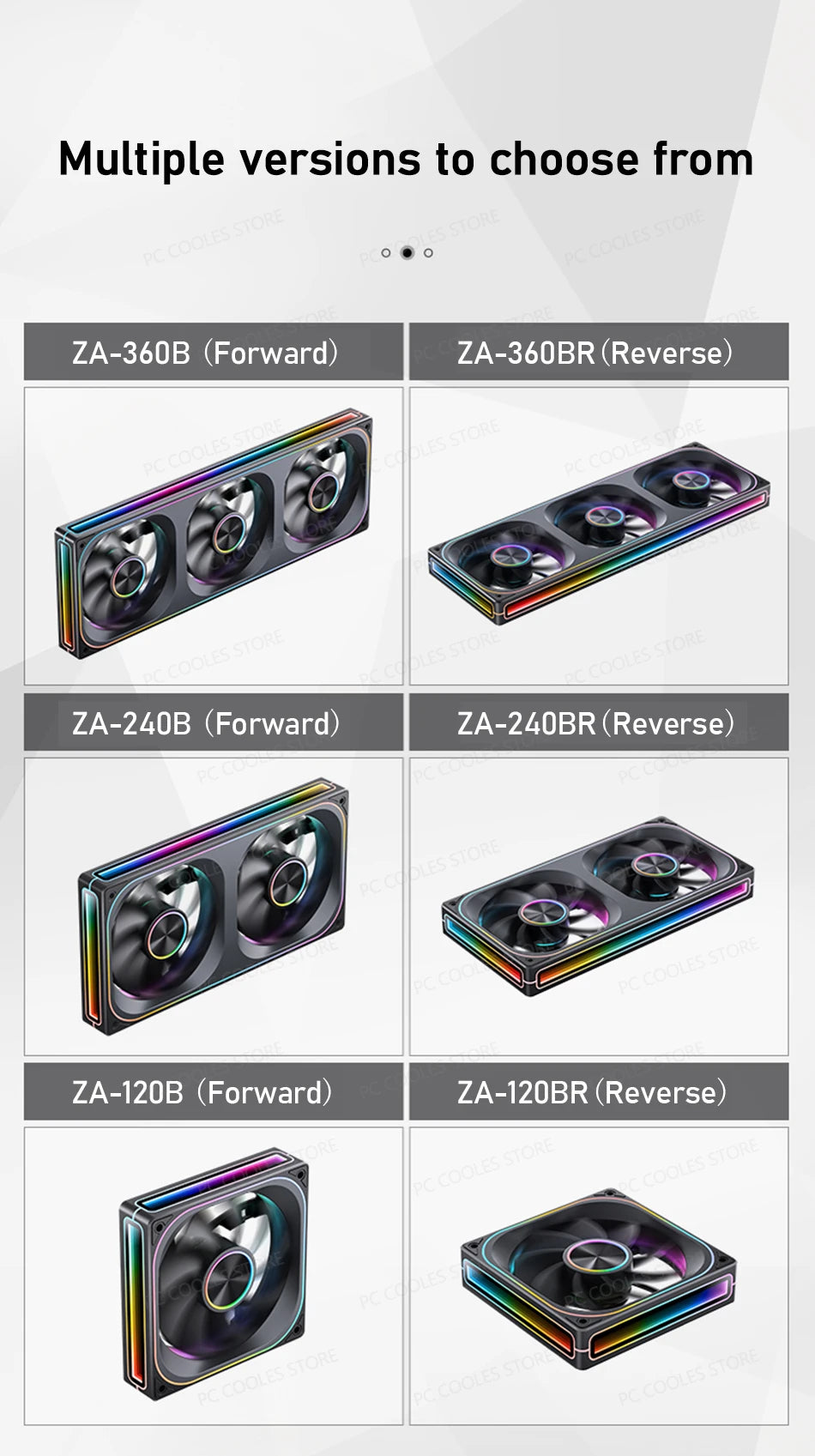 JONSBO ZA-120/240/360 Case Fan 5V/3Pin ARGB Four Sided Thousand Layer Mirror Combination Structure Cold Exhaust Cooling Fan