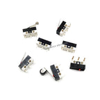 40Pcs/Box 3Pins Mini Limit Microswitch Car Switch with Scroll Wheel Microswitch Curved Foot Arc Handle Mouse Switches