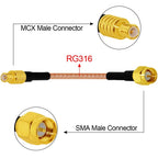 SMA Male Plug to MCX Male Straight RF Cable Adapter RG316 RG174 RG178 15cm 6inch NEW Wholesale for WIFI