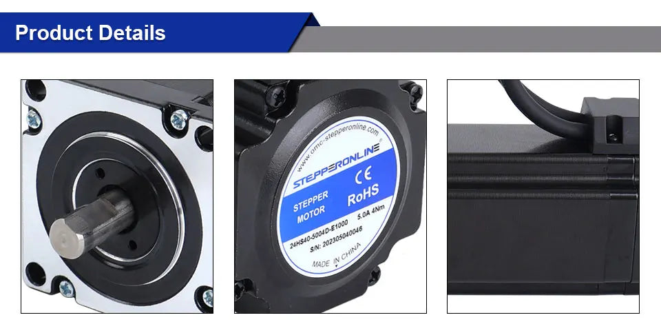 STEPPERONLINE 4Nm Nema 24 Closed Loop Stepper Motor 5A with Nema24 Hybrid Servo Driver CL57Y V2.0 CNC Kit