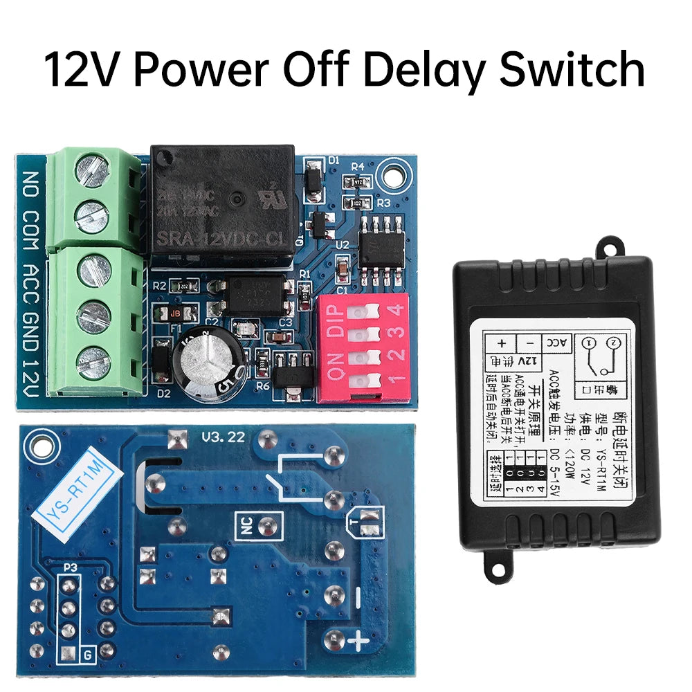 12V Delay Relay Delay Turn On /  Turn Off Switch Module With Timer Car Modification Single Chip Control Time Period Optional