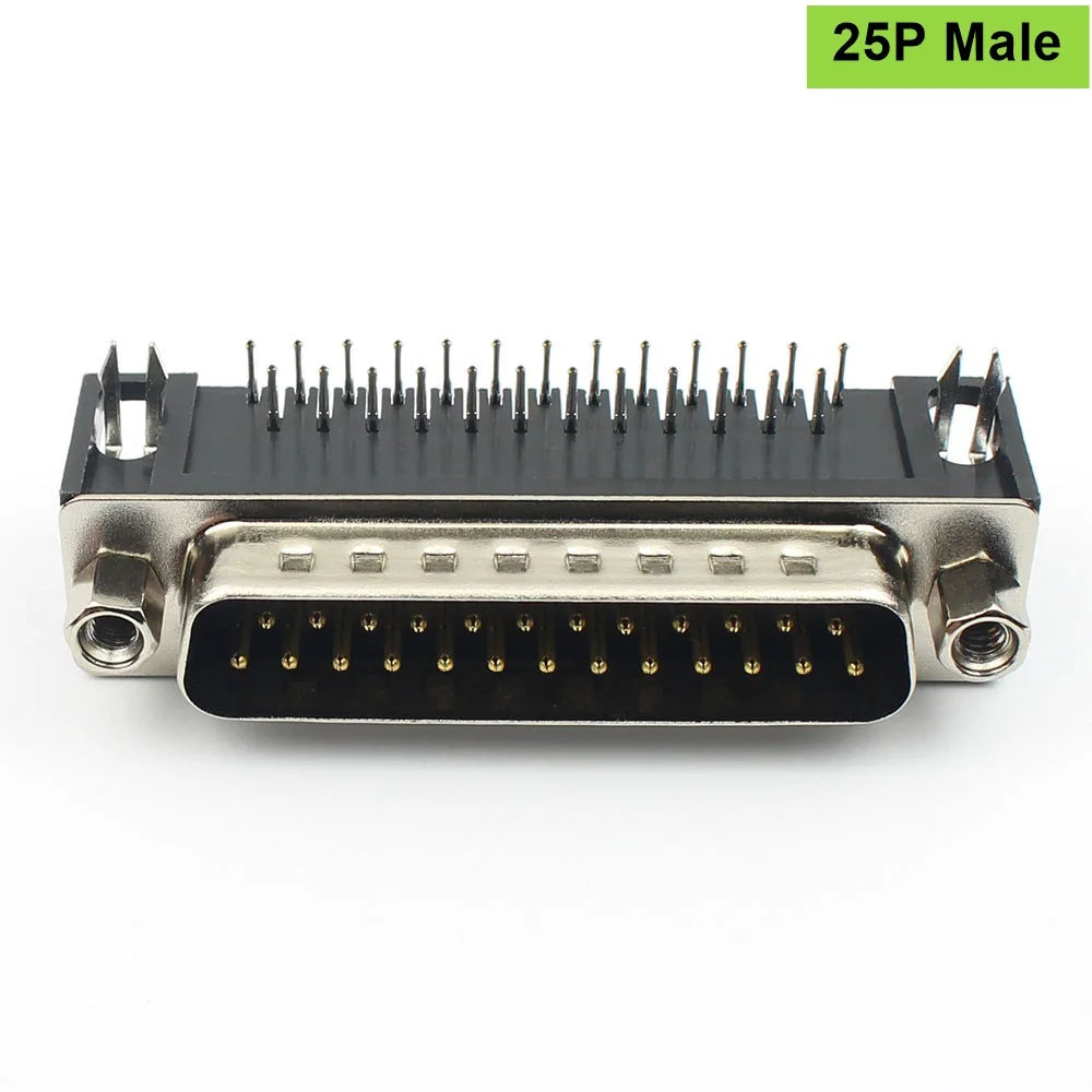 5pcs D-SUB 9 15 25 37 Pin Male Female PCB Connector With Set Screw Plug Socket Adapter Right Angle 2 Rows DB9 DB15 DB25 DB37