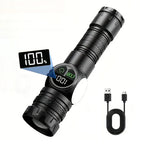 Magnetic USB Rechargeable LED Tactical Flashlight With COB Side Light Camping Fishing Torch