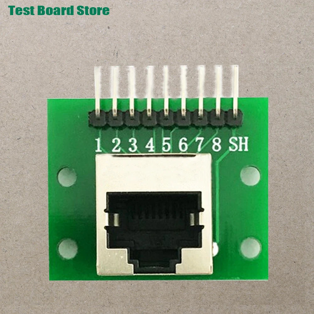 1Pce RJ45 Ethernet Port 8P Vertical Horizontal Test Board Bent Pin Straight Pin Network Port Adapter Circuit Board Connector