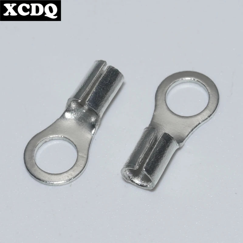 100pcs RNB Brass Ring Bare Terminal Block Connector Cable Lugs Wire Crimping Tips Electrical Connection Strips 12V 2.5mm 4mm 6mm
