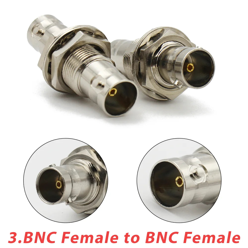1pc/lot BNC Q9 Adapter BNC Male To BNC Double Male Female 90 Degree Straight Tee Shape RF Coaxial Connector 3way 4way Splitter