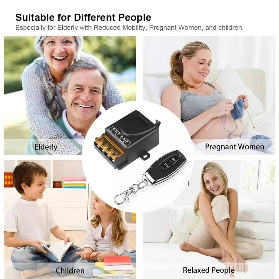 Universal 433Mhz Smart Switch with Wireless Remote Control Relay for Water Pump Motor Led Electric Appliance Learning Code 30A