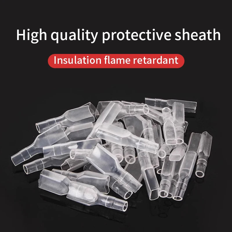 Locking plug spring terminal block 4.8/6.3Snap on self-locking insertion and extraction of cold pressed terminals 50/100 set