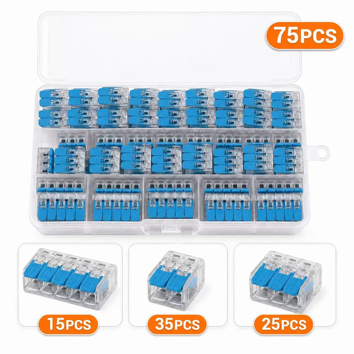 10-150PCS Universal Electrical Quick Wire Connectors 2/3/4/5 Port Plug-in Terminal Block DIY Cable Kit 28-12AWG 250V 32A