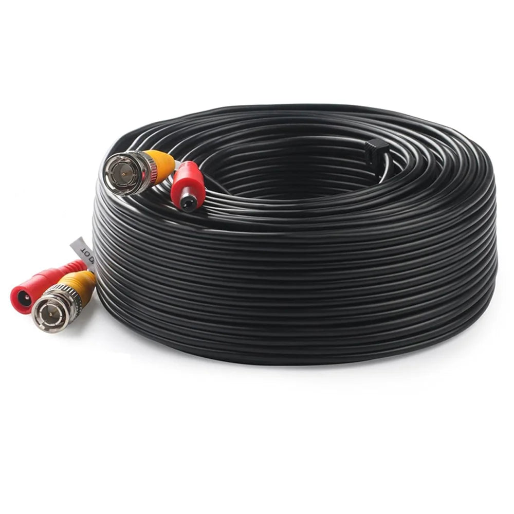 BNC Video Power Cable Extension Wire 5M/10M/20M/30M 2 IN 1 BNC+DC Connector for CCTV, Security Camera, DVR, Surveillance System